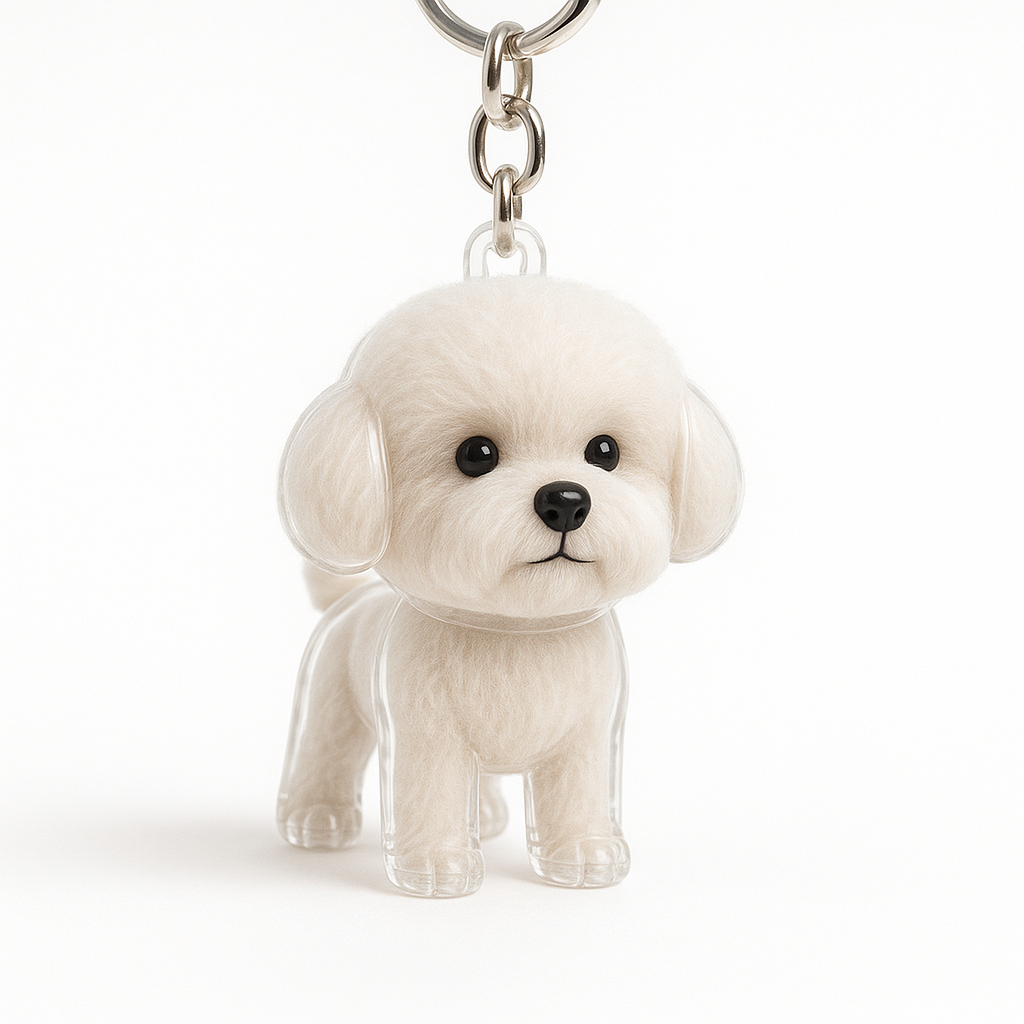 Dog Shape Dog Hair Storage Box Transparent DIY Handmade Pet Hair Keychain Hair Grooming Keyring Puppy Pendants Backpack
