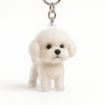 Dog Shape Dog Hair Storage Box Transparent DIY Handmade Pet Hair Keychain Hair Grooming Keyring Puppy Pendants Backpack